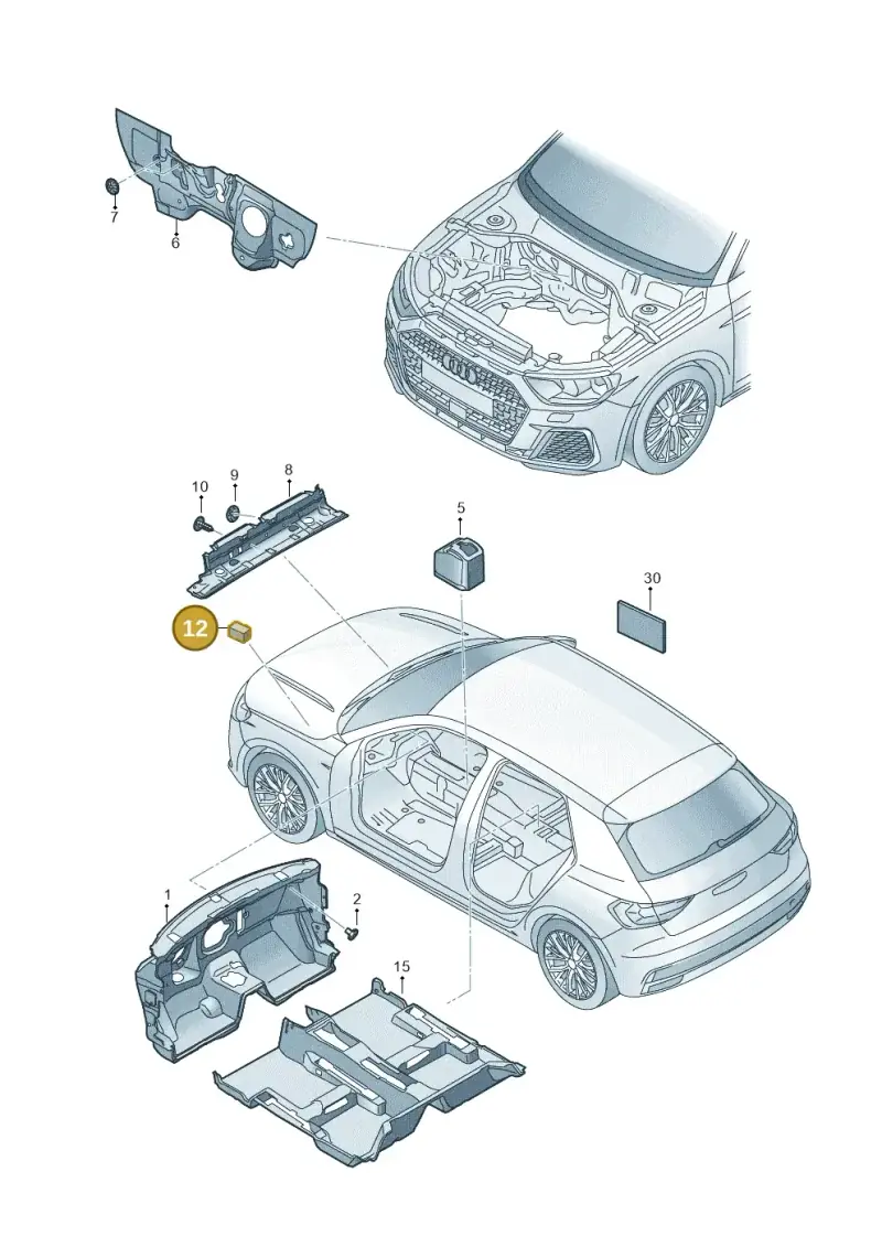 5F0864725 — Audi A1 Sportback (2018-2025) diagram 592863200, position 12