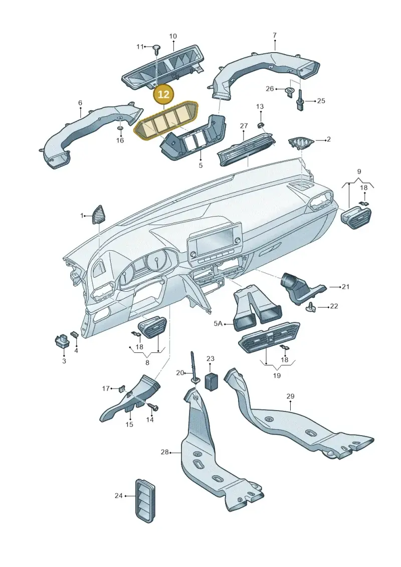5FA819363A — SEAT CUPRA Formentor (2020-) diagram 5fn819030, position 12