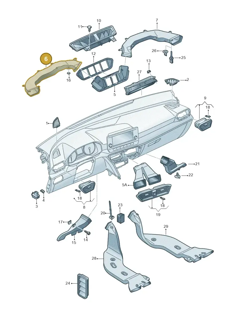 5FB819633 — SEAT CUPRA Formentor (2020-) diagram 5fn819030, position 6