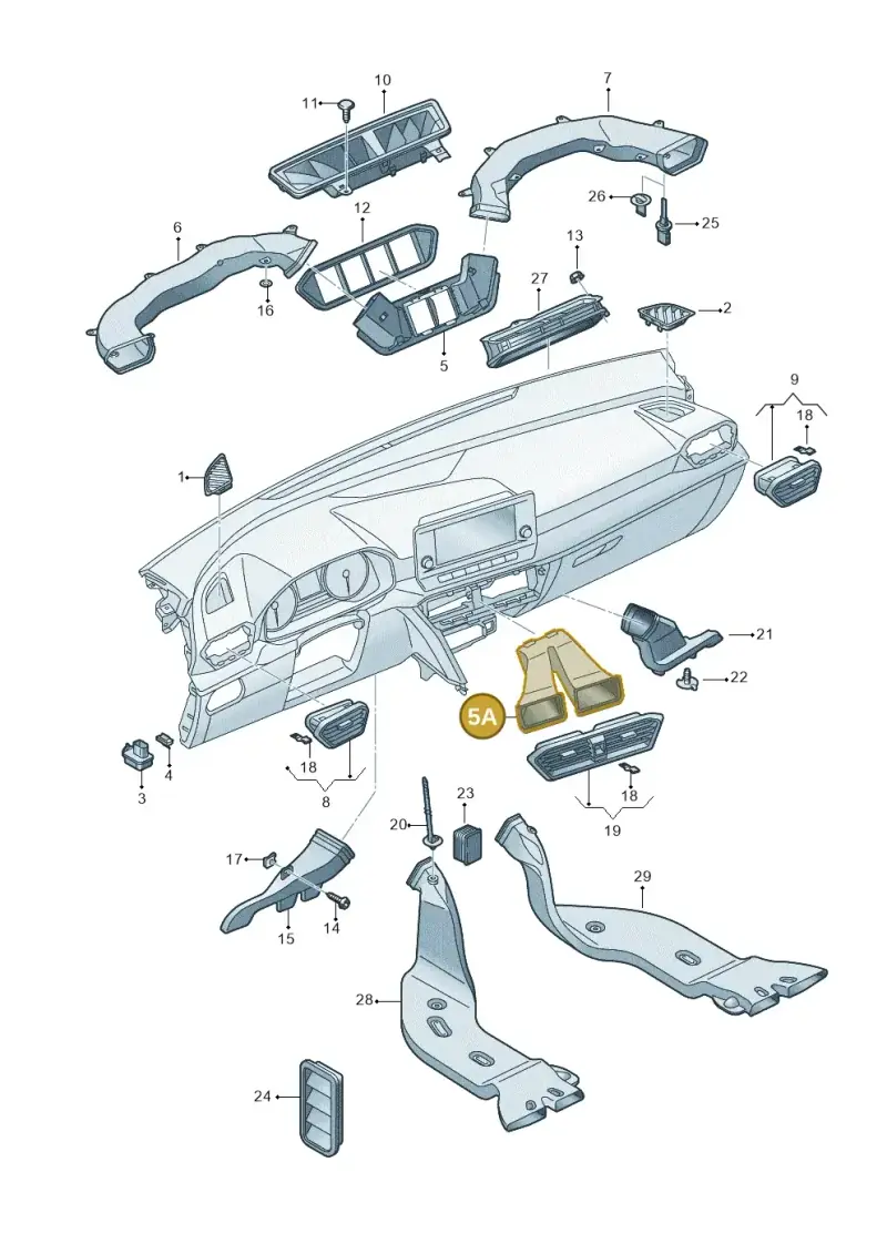 5FB819725 — SEAT CUPRA Formentor (2020-) diagram 5fn819030, position 5A