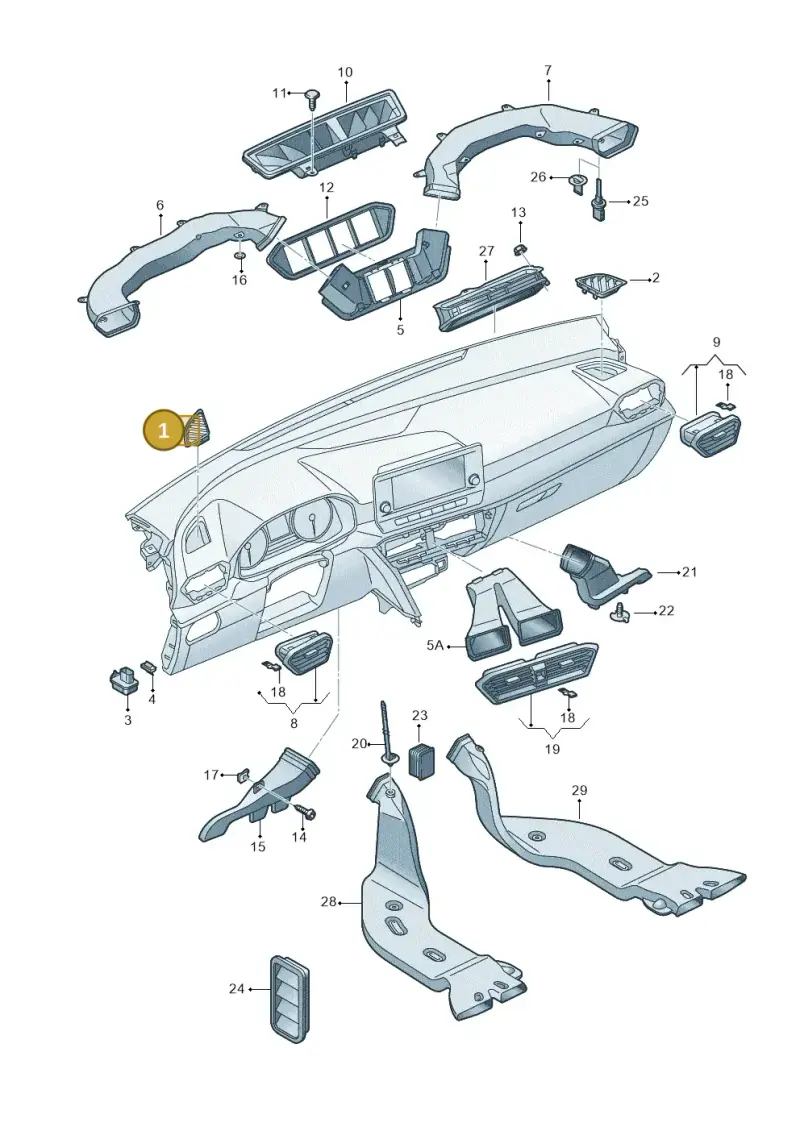 5FB8197934PK — SEAT CUPRA Formentor (2020-) diagram 5fn819030, position 1
