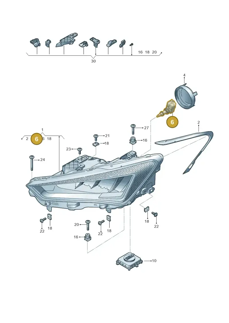 5G0941295 — SEAT Leon style (2019-) diagram 5fn941000, position 6