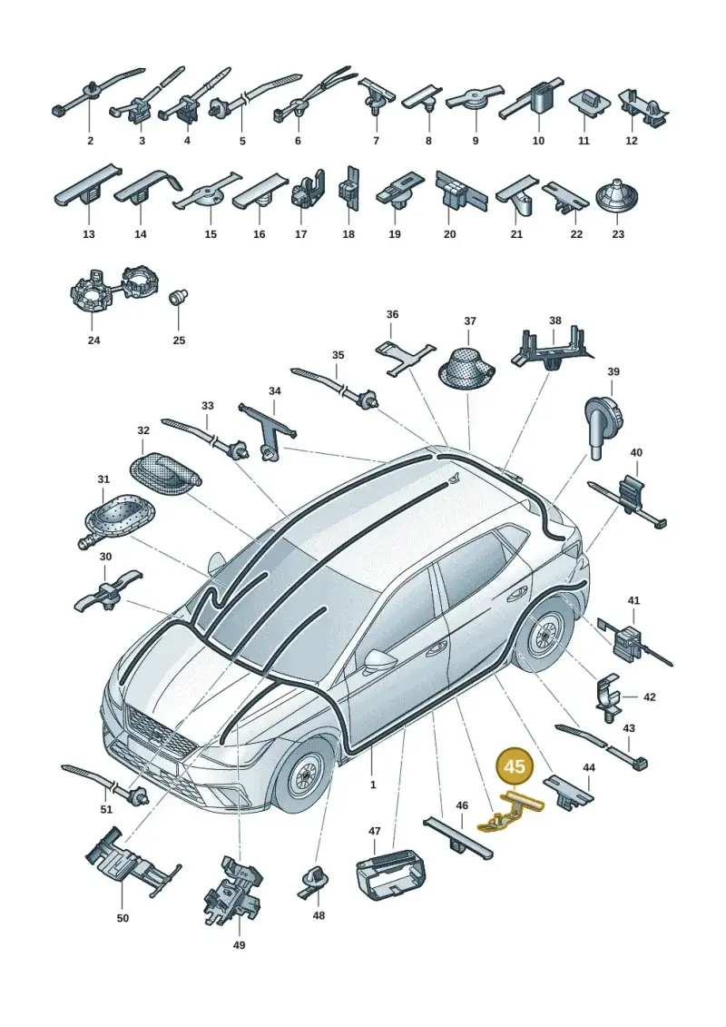 5G0971848 — SEAT Arona FR (2017-) diagram 835971081, position 45