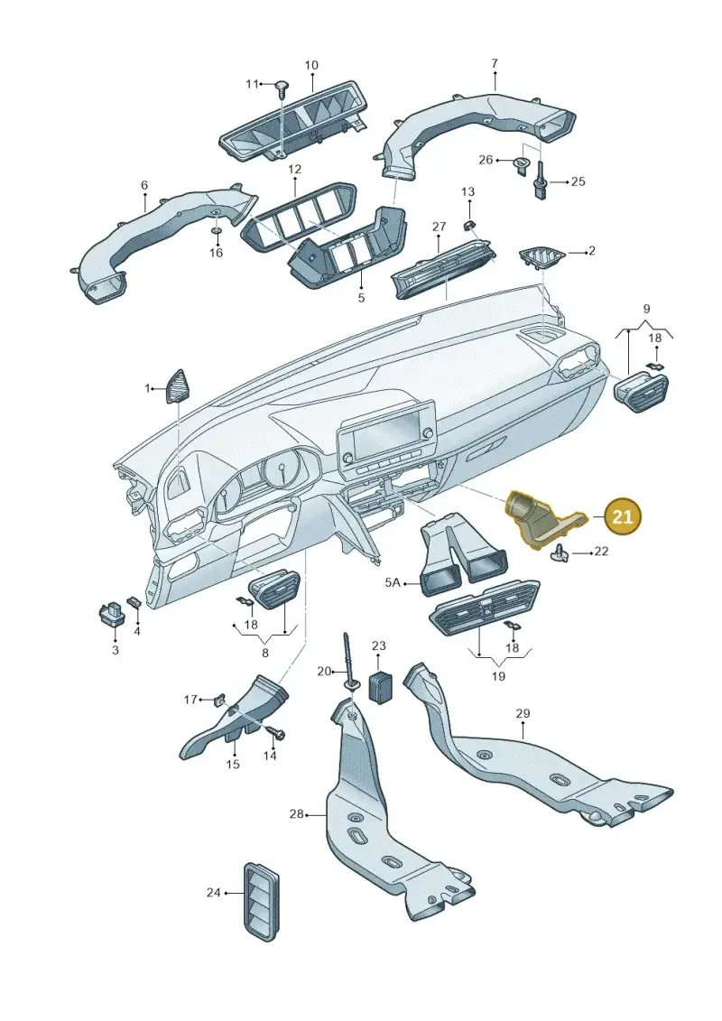 5G2819152A — SEAT Formentor TSI CUPRA (2020-) diagram 5fn819030, position 21