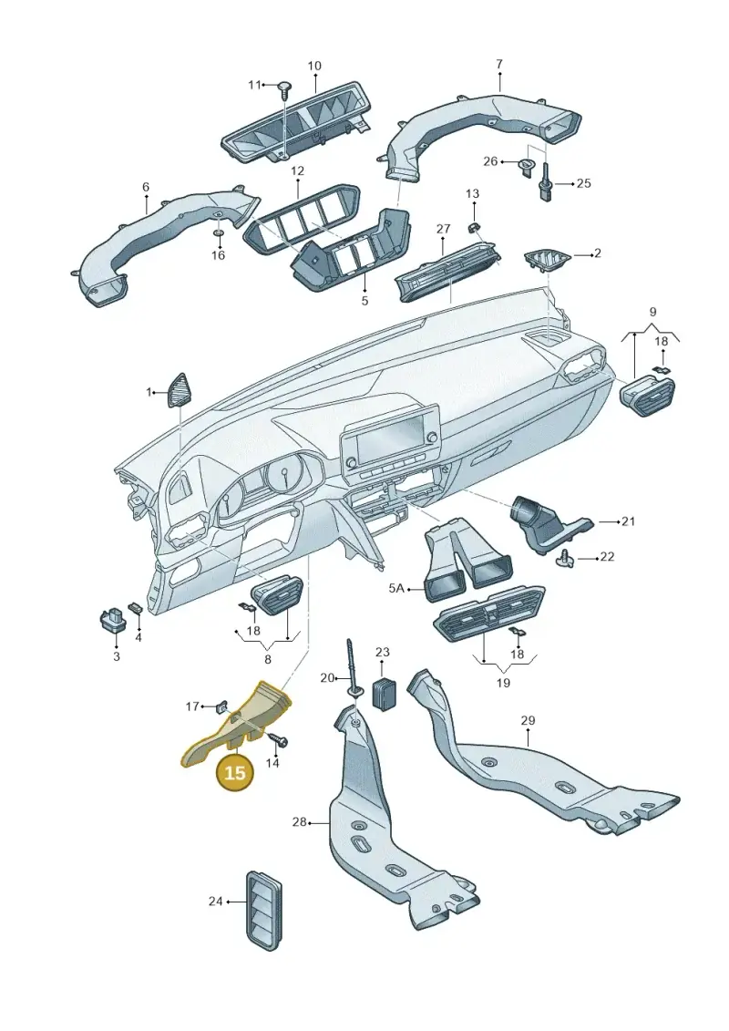 5H1819151 — SEAT Formentor TSI CUPRA (2020-) diagram 5fn819030, position 15