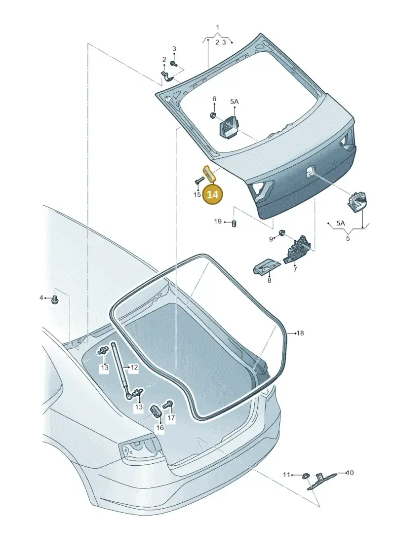5JA827249C — SEAT Toledo Reference (2015-2019) diagram 742827000, position 14