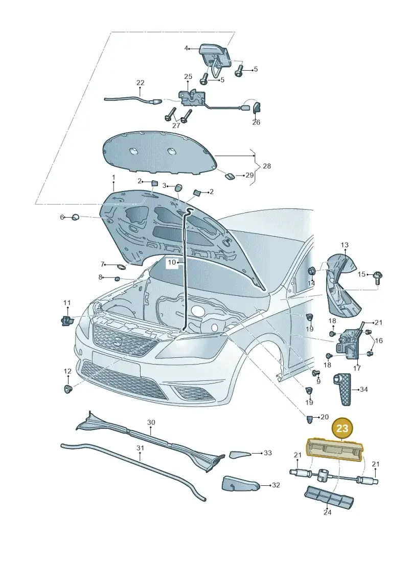 5N0823411A — SEAT Toledo Reference (2015-2019) diagram 742823000, position 23