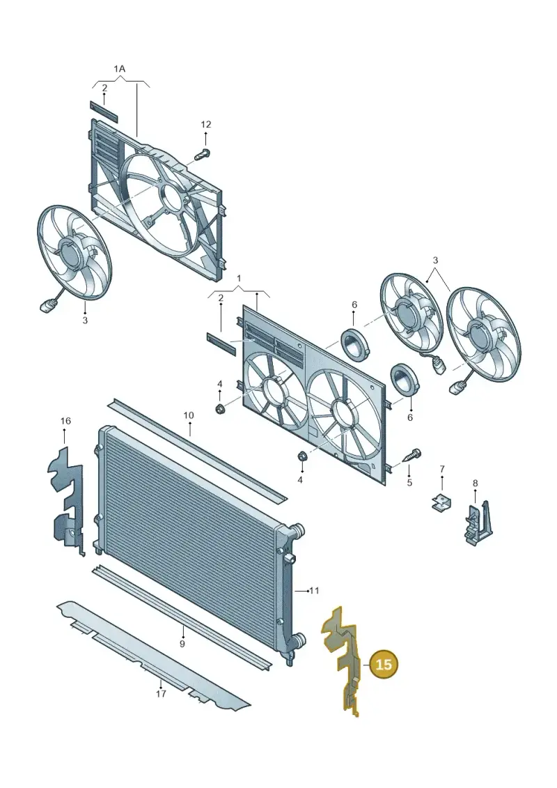 5P0121283D — SEAT Altea XL (2013-) diagram 409121900, position 15