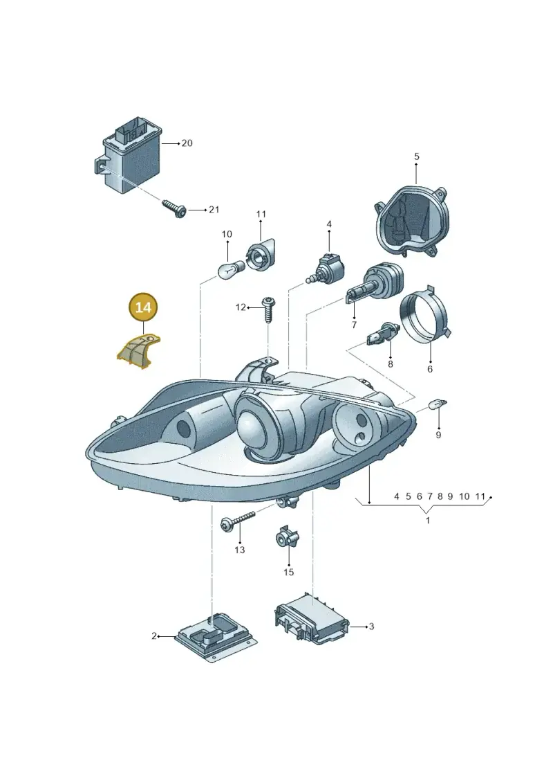 5P0941058 — SEAT Altea XL (2013-) diagram 456941200, position 14