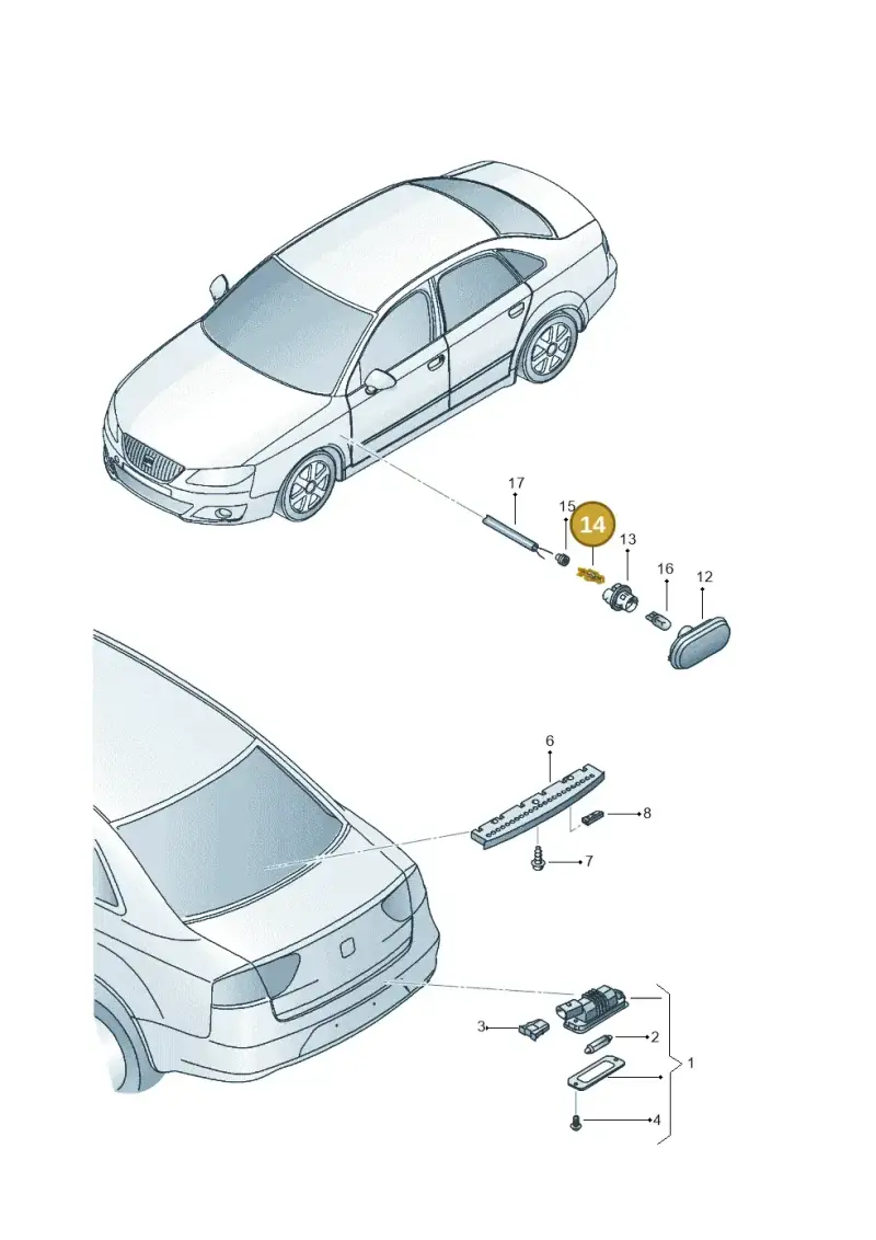 5P0972564 — SEAT Exeo ST Reference (2008-2011) diagram 664945600, position 14