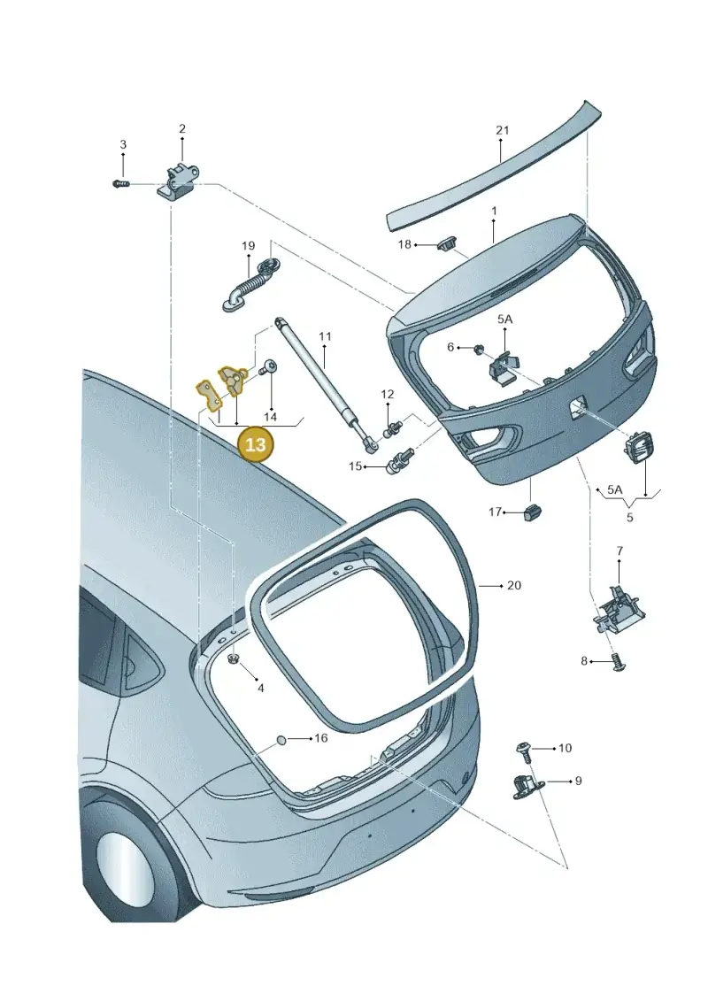 5P9827435A — SEAT Leon Stylance (2010-2012) diagram 456827100, position 13