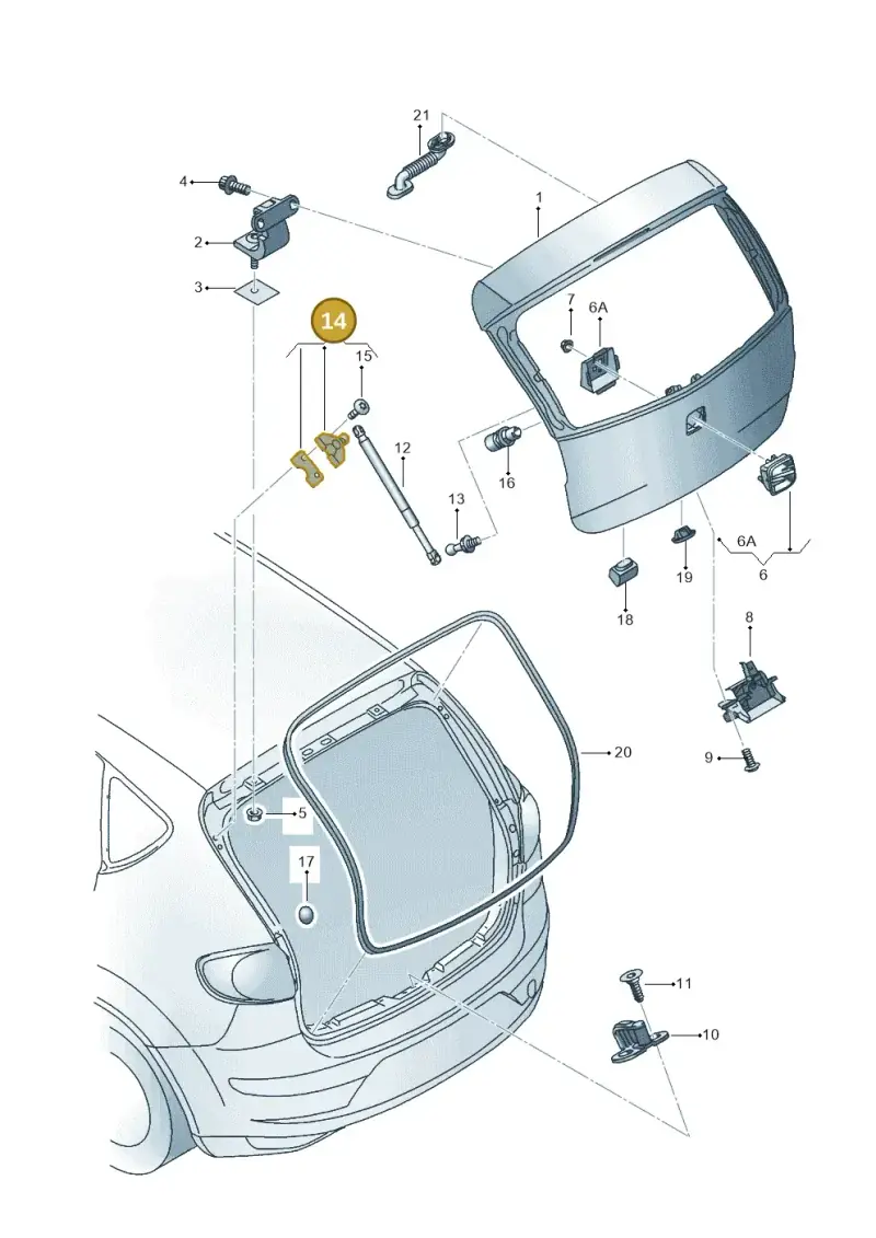 5P9827435A — SEAT Altea XL (2013-) diagram 498827050, position 14