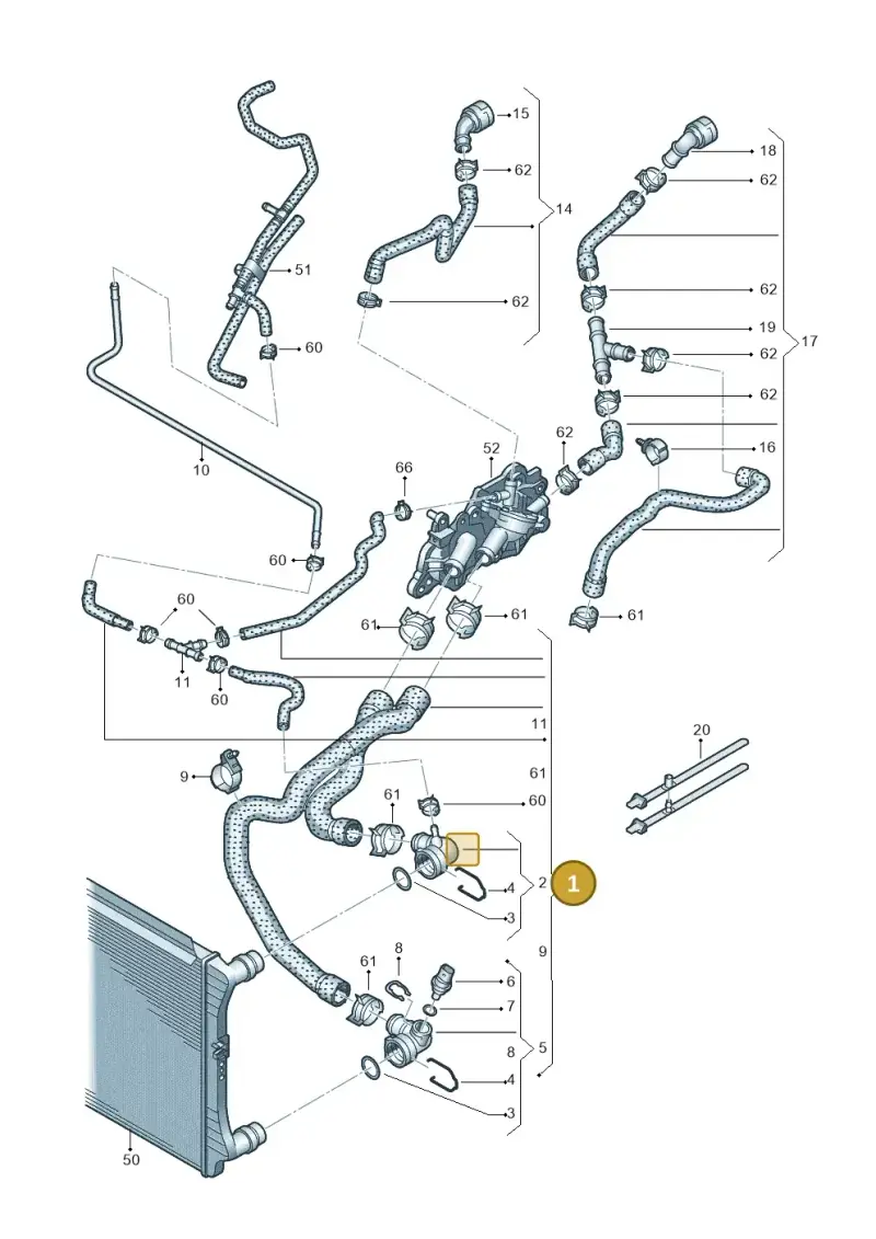 5Q0121049BB — SEAT Leon style (2019-) diagram 780121220, position 1