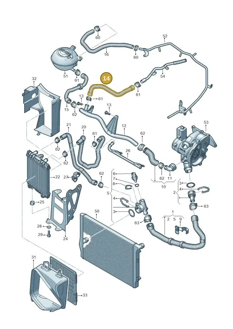 5Q0121058R — SEAT Leon ST Stylance (2016-2020) diagram 746121600, position 14