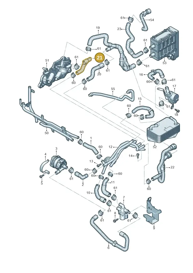 5Q0121073D — SEAT Formentor TSI CUPRA (2020-) diagram 745121630, position 21