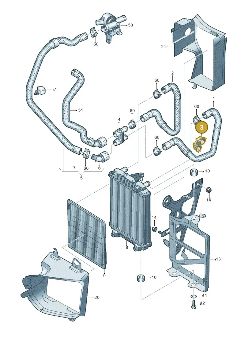 5Q0121093BD — SEAT Formentor TSI CUPRA (2020-) diagram 746121660, position 3
