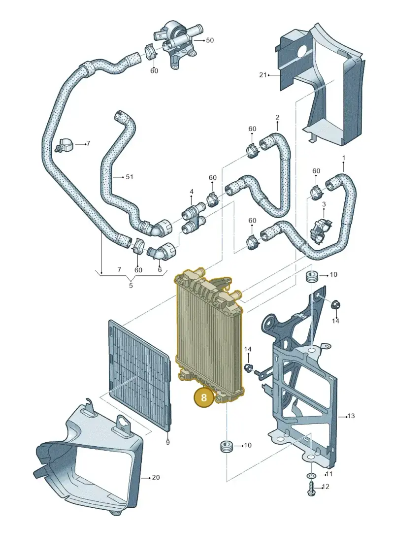 5Q0121251HA — SEAT Formentor TSI CUPRA (2020-) diagram 746121660, position 8