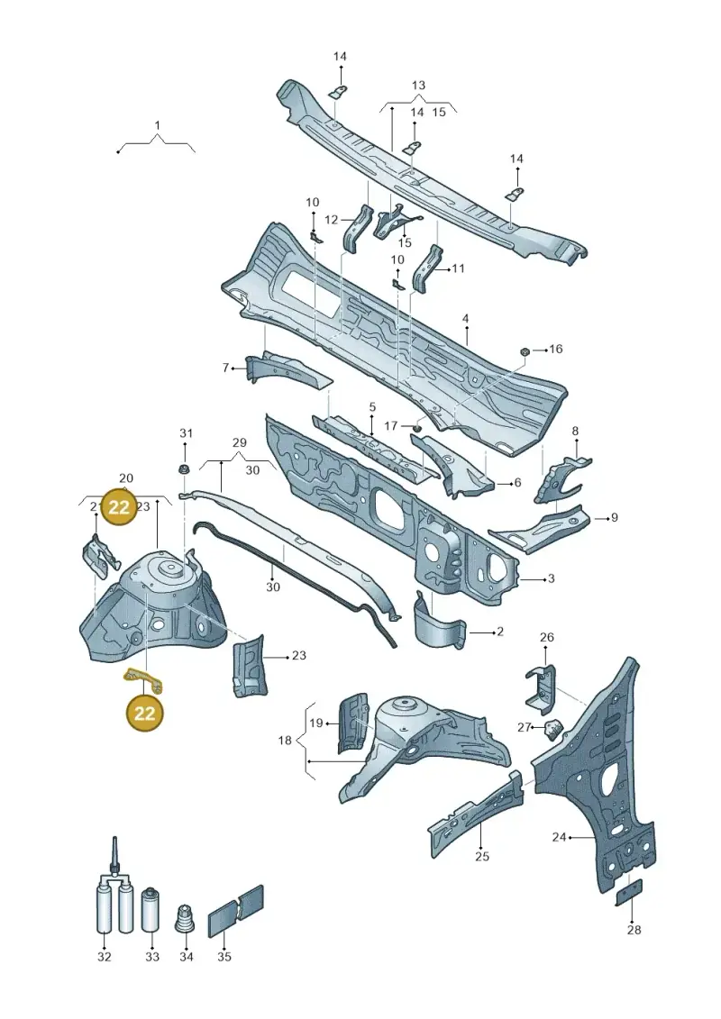 5Q0121409B — SEAT Formentor TSI CUPRA (2020-) diagram 5fn805050, position 22