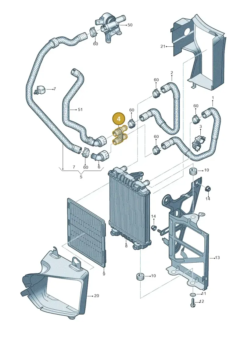 5Q0122291CJ — SEAT Formentor TSI CUPRA (2020-) diagram 746121660, position 4
