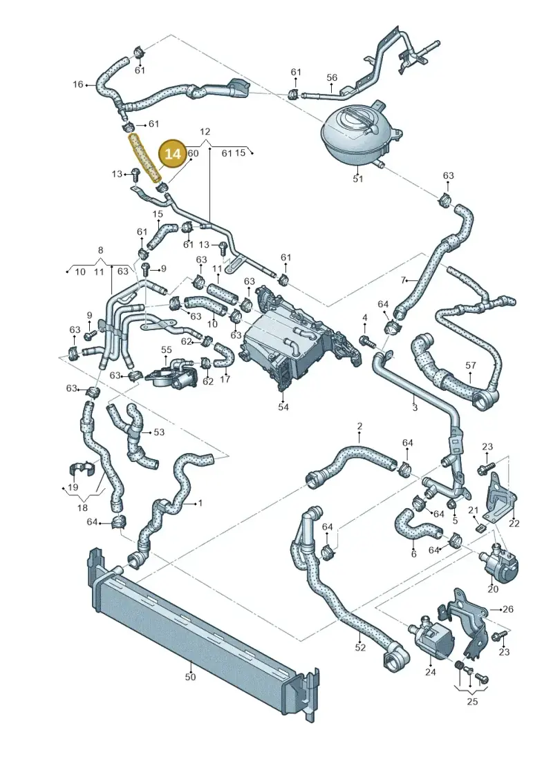 5Q0122449B — SEAT Leon ST Stylance (2012-2016) diagram 746121370, position 14