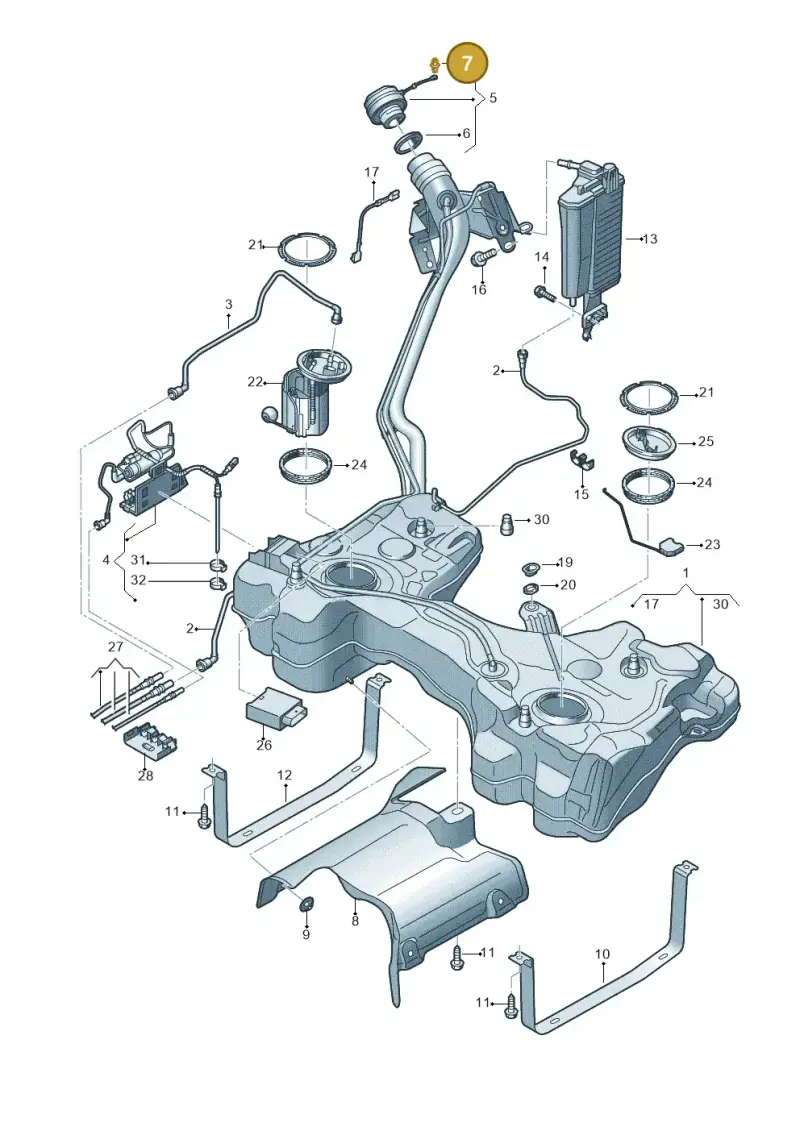 5Q0201250K — SEAT Formentor TSI CUPRA (2020-) diagram 813201049, position 7