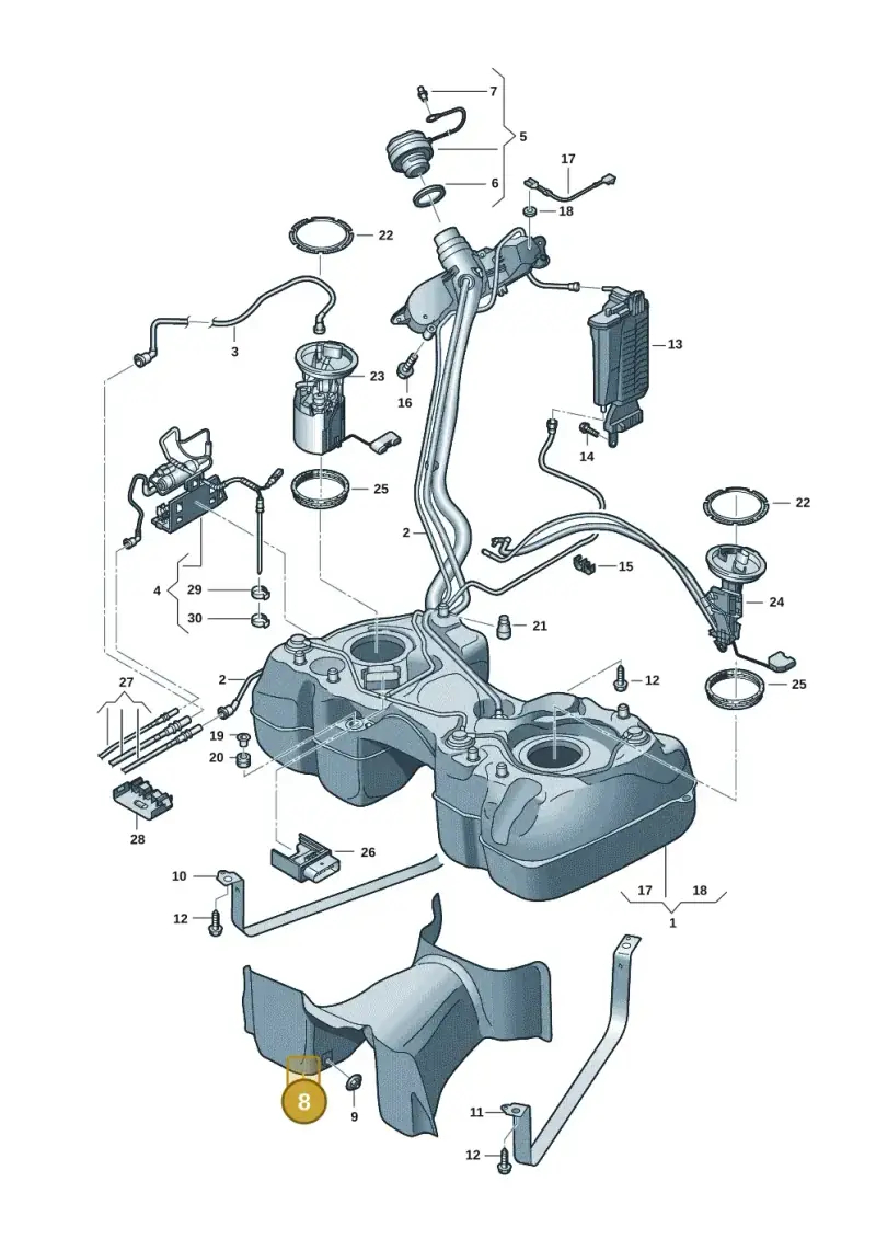 5Q0201307F — SEAT Tarraco FR (2018-2024) diagram 884201047, position 8