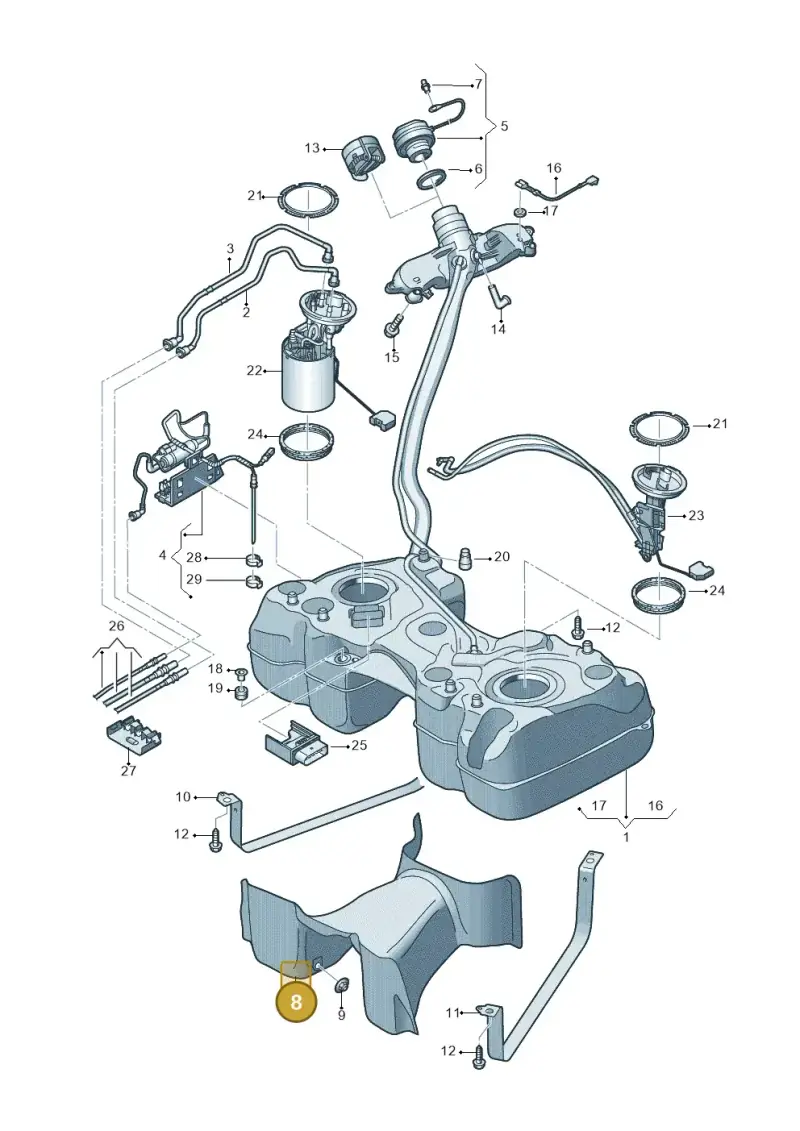 5Q0201307F — SEAT Tarraco FR (2018-2024) diagram 884201650, position 8