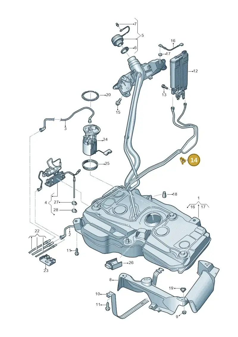 5Q0201449AD — SEAT Tarraco FR (2018-2024) diagram 869201400, position 14
