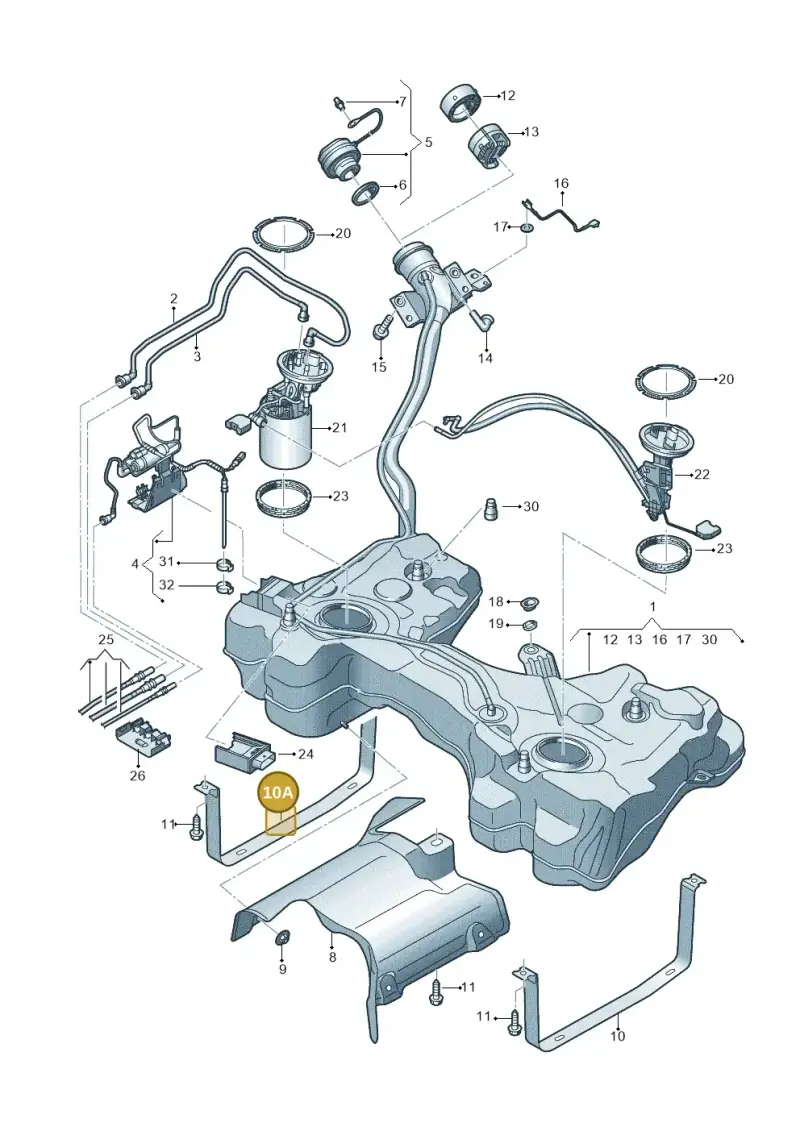 5Q0201654A — SEAT Ateca Style (2016-) diagram 746201700, position 10A