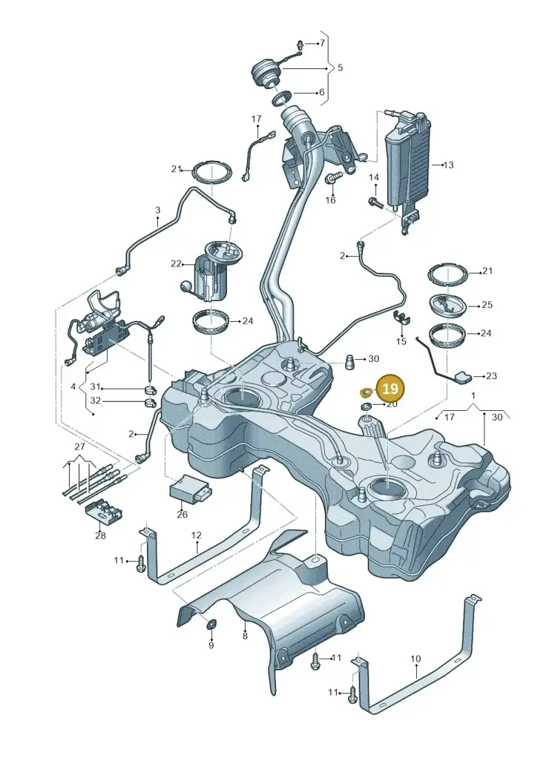 5Q0201693 — SEAT Formentor TSI CUPRA (2020-) diagram 813201049, position 19