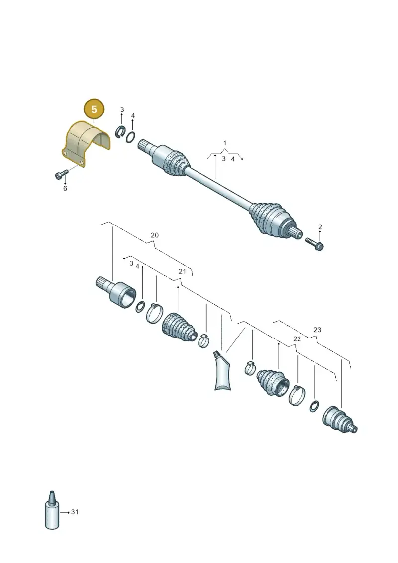 5Q0407721A — SEAT Leon style (2019-) diagram 890407520, position 5