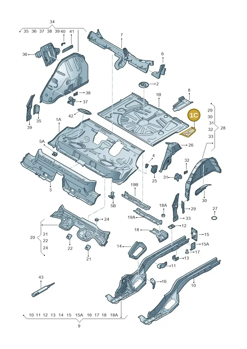 5Q0802091C — SEAT Ateca Style (2016-) diagram 893803200, position 1C