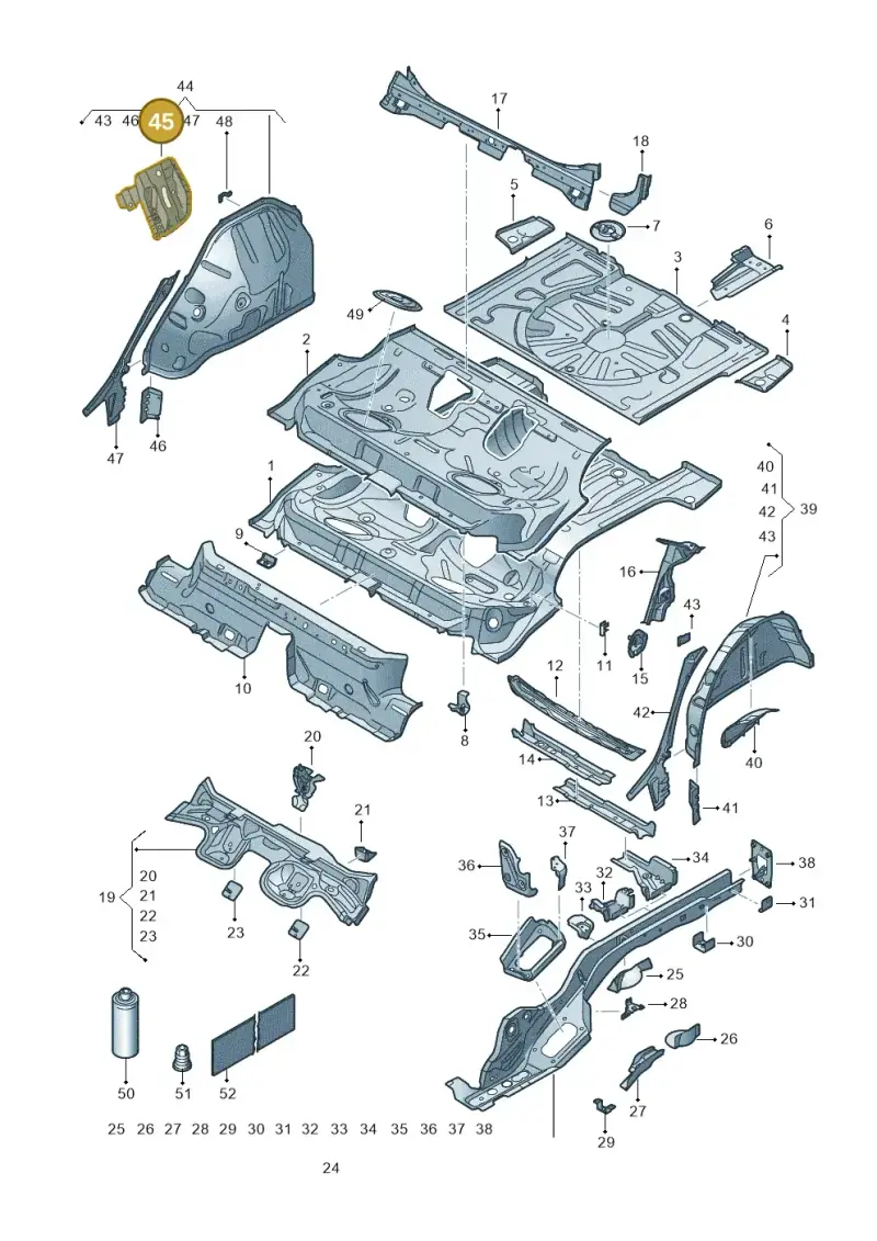 5Q0802192 — SEAT Formentor TSI CUPRA (2020-) diagram 5fn803010, position 45
