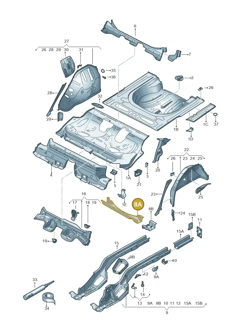 5Q0803133C — SEAT Leon ST Stylance (2016-2020) diagram 830803020, position 8A