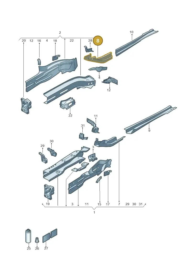 5Q0803210 — SEAT Ateca Style (2016-) diagram 884803011, position 8