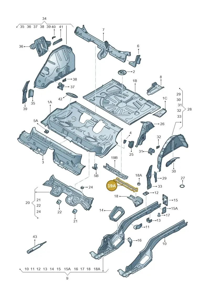 5Q0803347A — SEAT Ateca Style (2016-) diagram 893803200, position 19A
