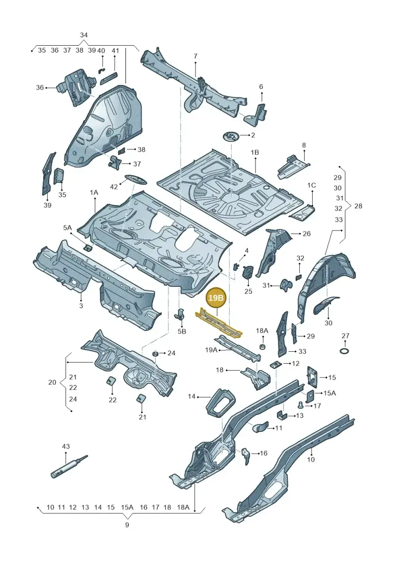 5Q0803348A — SEAT Ateca Style (2016-) diagram 893803200, position 19B