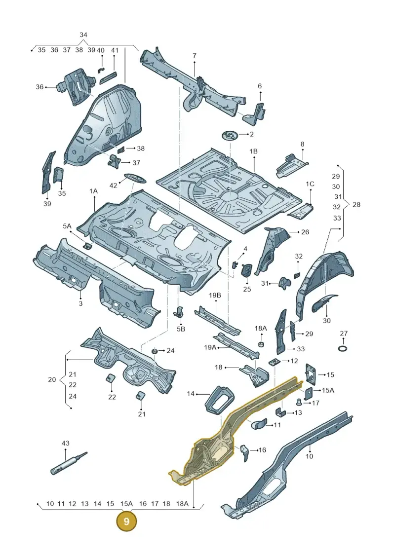 5Q0803501AN — SEAT Ateca Style (2016-) diagram 893803200, position 9