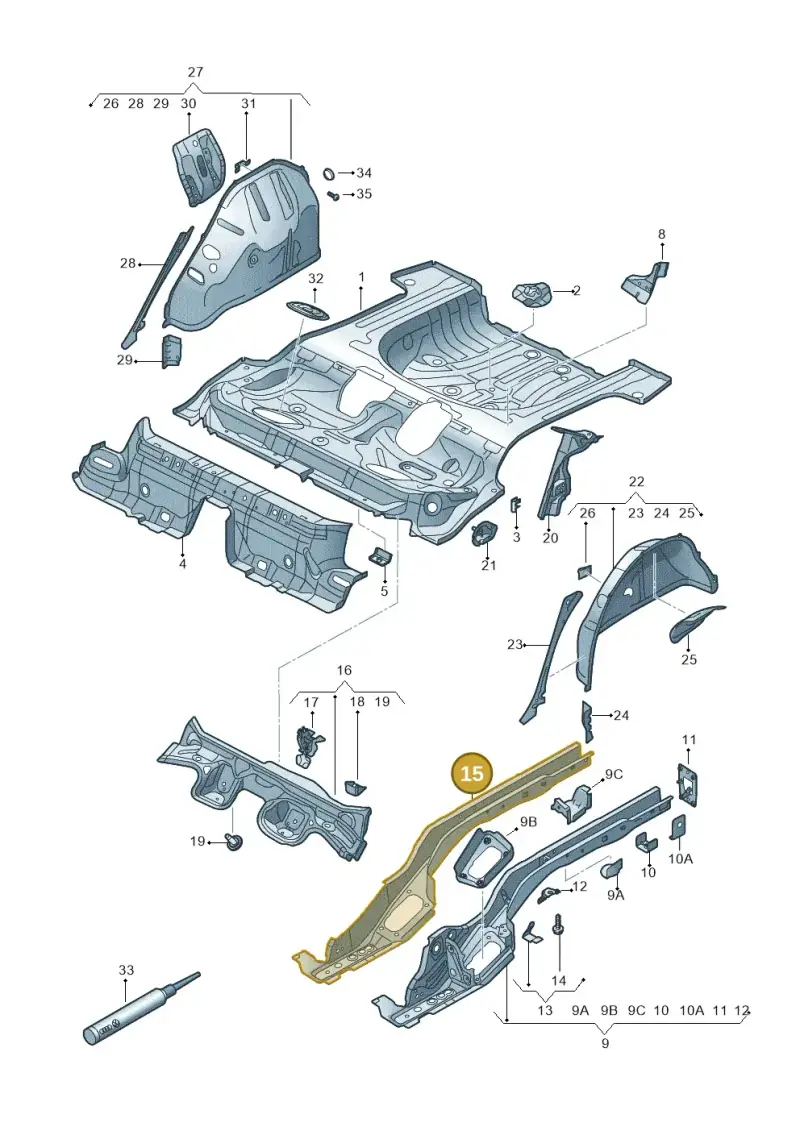 5Q0803505AQ — SEAT Leon ST Stylance (2016-2020) diagram 830803010, position 15