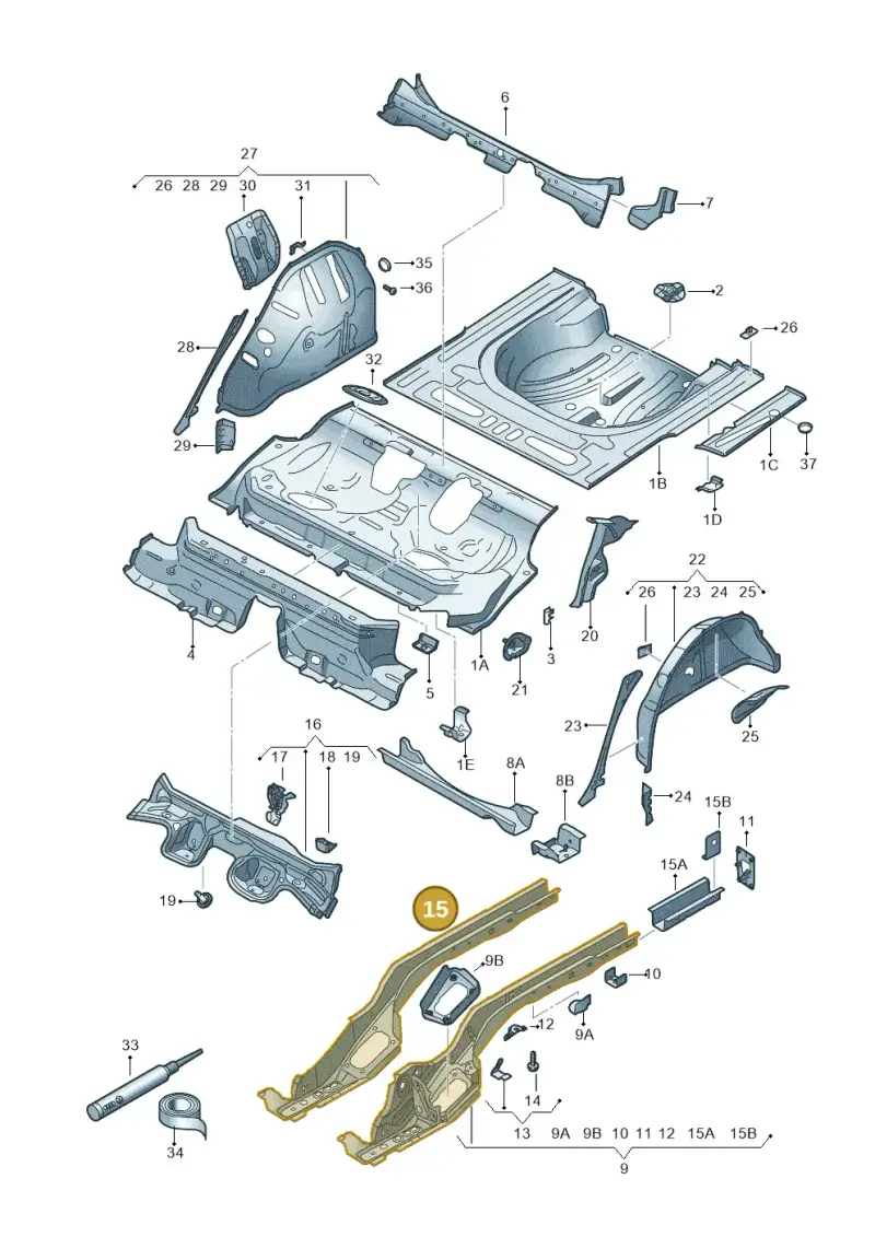 5Q0803505AQ — SEAT Leon ST Stylance (2016-2020) diagram 830803020, position 15