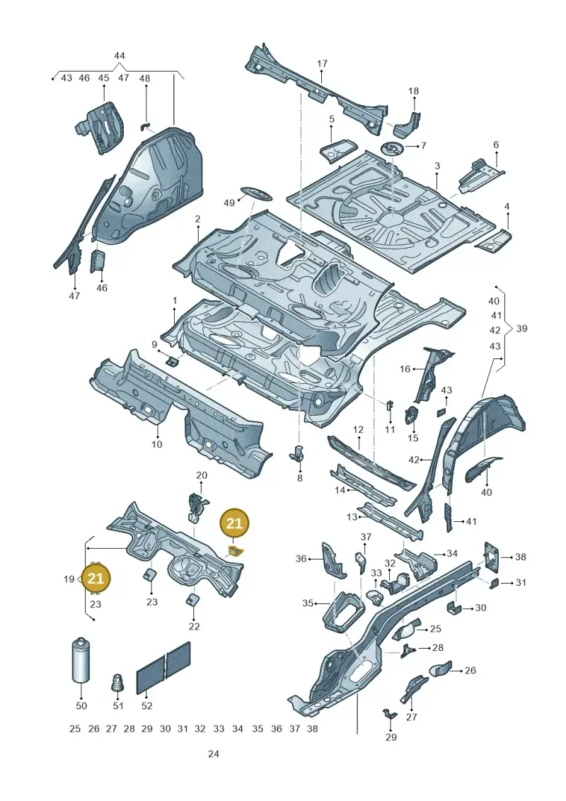 5Q0803781A — SEAT Formentor TSI CUPRA (2020-) diagram 5fn803010, position 21