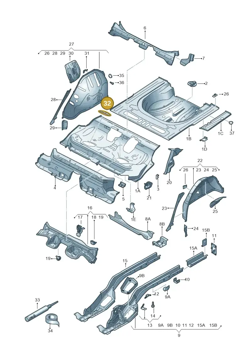 5Q0803961A — SEAT Leon ST Stylance (2016-2020) diagram 830803020, position 32