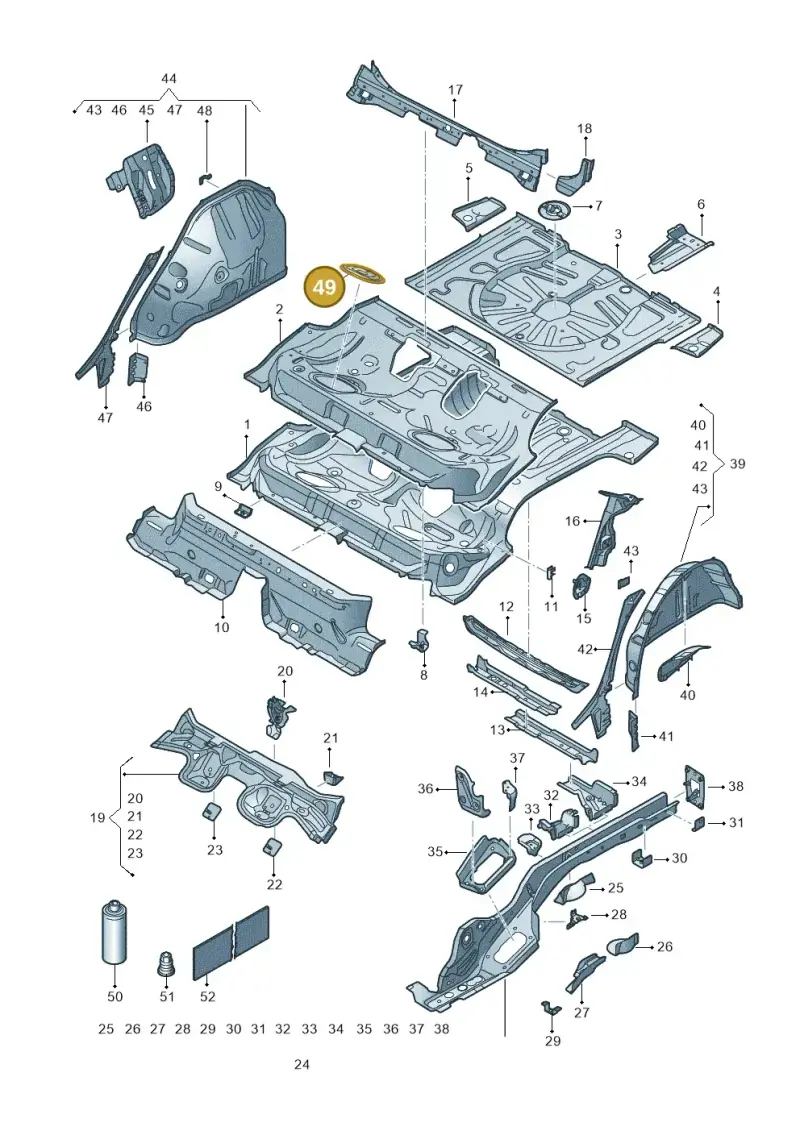 5Q0803961D — SEAT Formentor TSI CUPRA (2020-) diagram 5fn803010, position 49