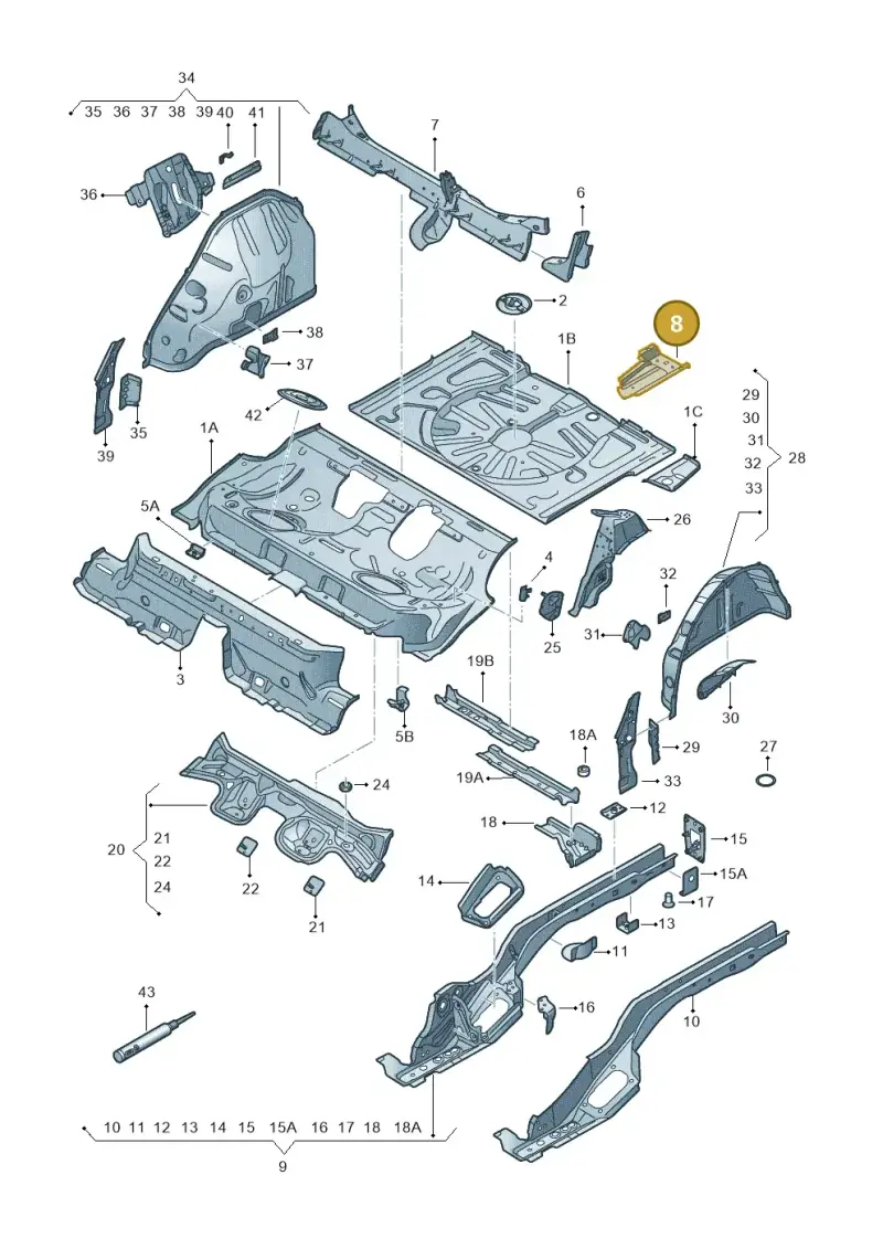 5Q0804509B — SEAT Ateca Style (2016-) diagram 893803200, position 8
