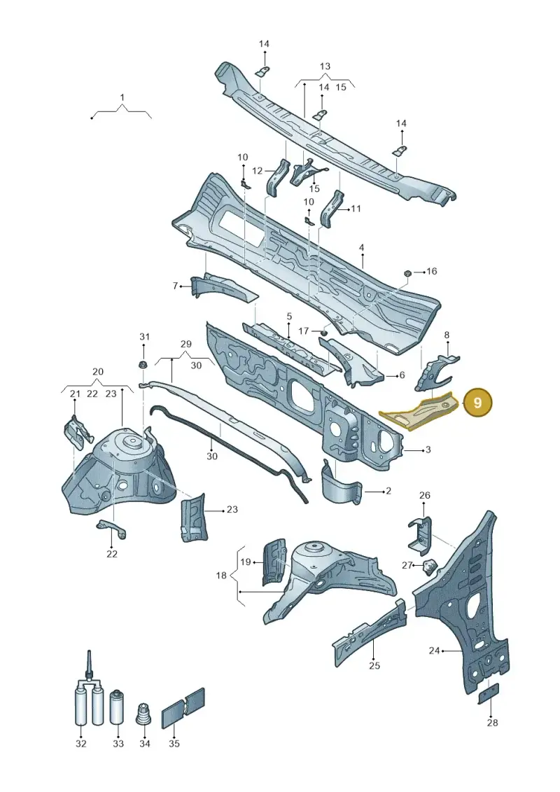 5Q0804912 — SEAT Formentor TSI CUPRA (2020-) diagram 5fn805050, position 9