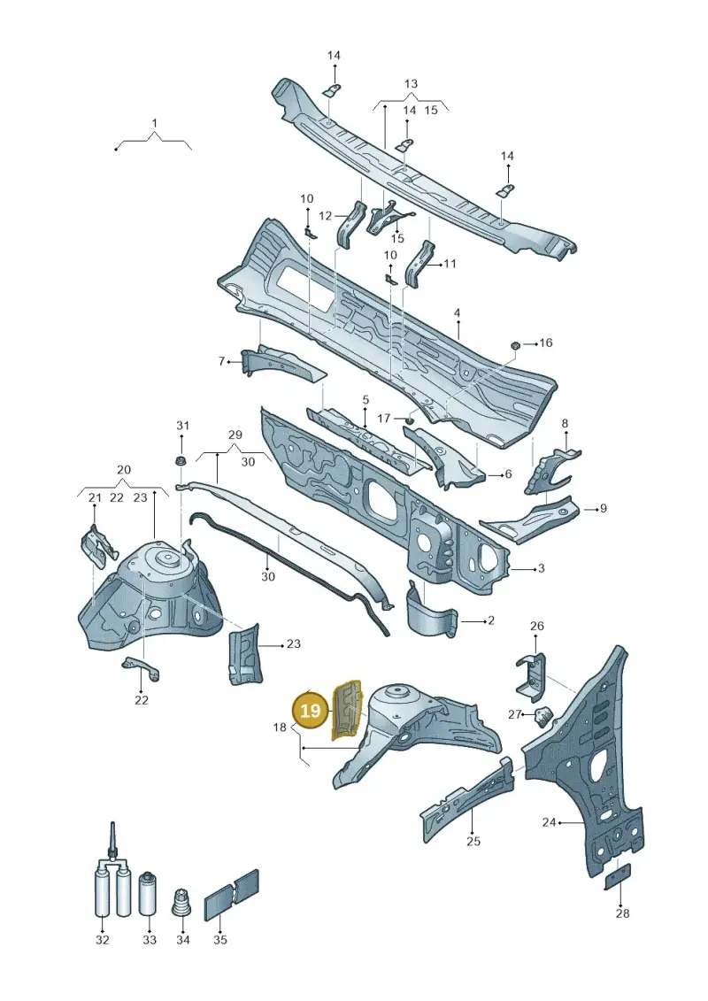 5Q0805077C — SEAT Formentor TSI CUPRA (2020-) diagram 5fn805050, position 19