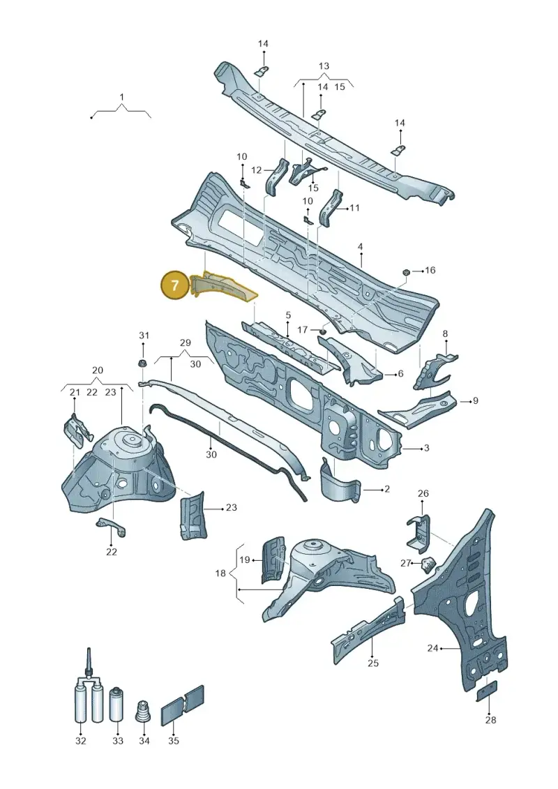 5Q0805398B — SEAT Formentor TSI CUPRA (2020-) diagram 5fn805050, position 7