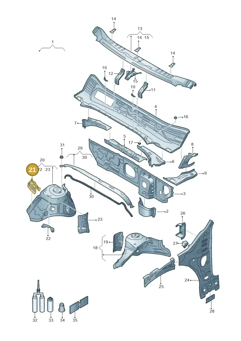 5Q0810812 — SEAT Formentor TSI CUPRA (2020-) diagram 5fn805050, position 21