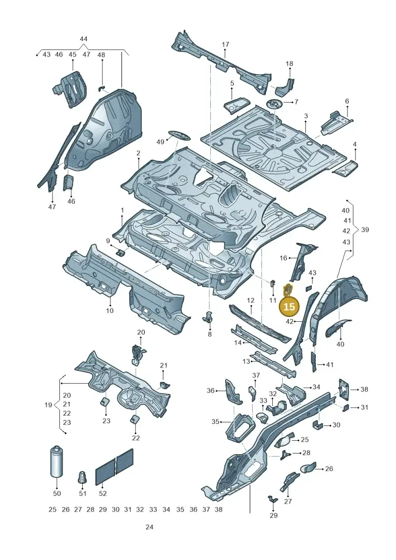 5Q0813722 — SEAT Formentor TSI CUPRA (2020-) diagram 5fn803010, position 15