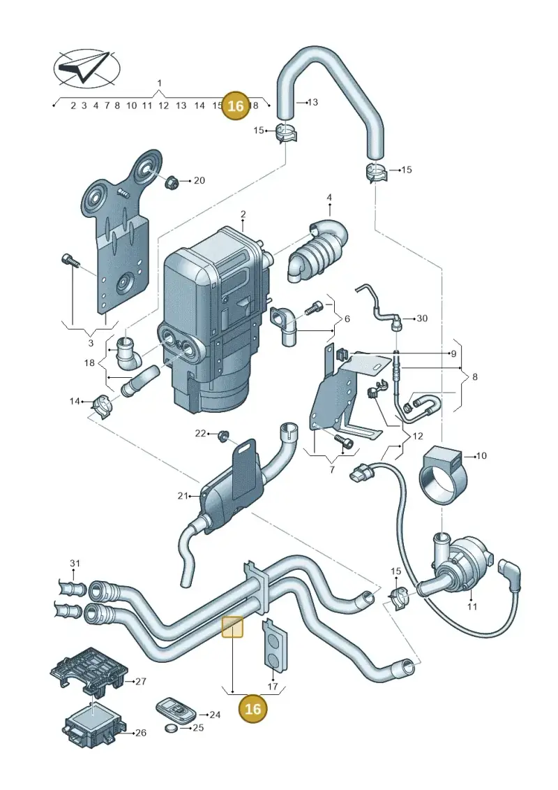 5Q0819350F — SEAT Ateca Style (2016-) diagram 597819071, position 16